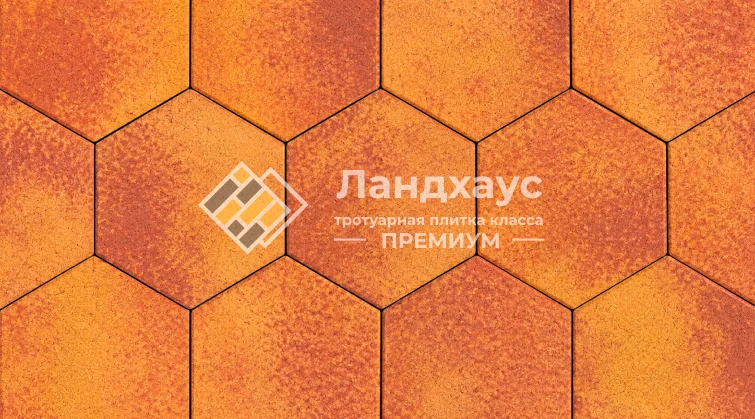 Тротуарная плитка шестигранник колормикс закат